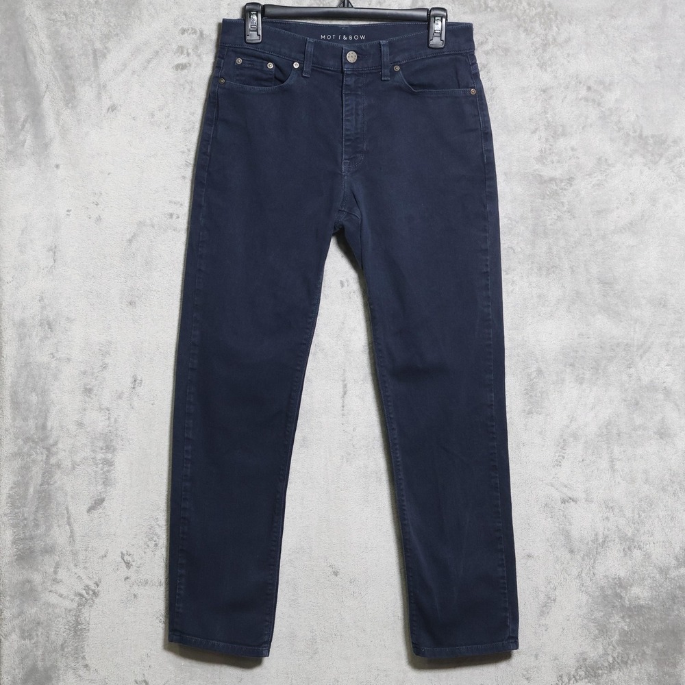 Mott & Bow Jeans Mens 29x30 Dark Blue Tapered Slim Merc Stretch Denim Pants